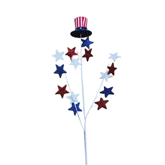 28" Patriotic Uncle Sam Hat Stars Spray