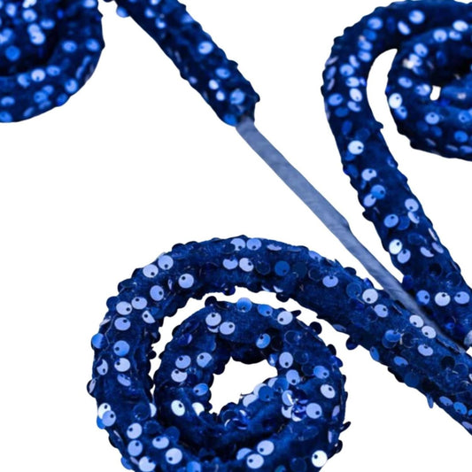 28" Sequin Curly Spray: Midnight Blue