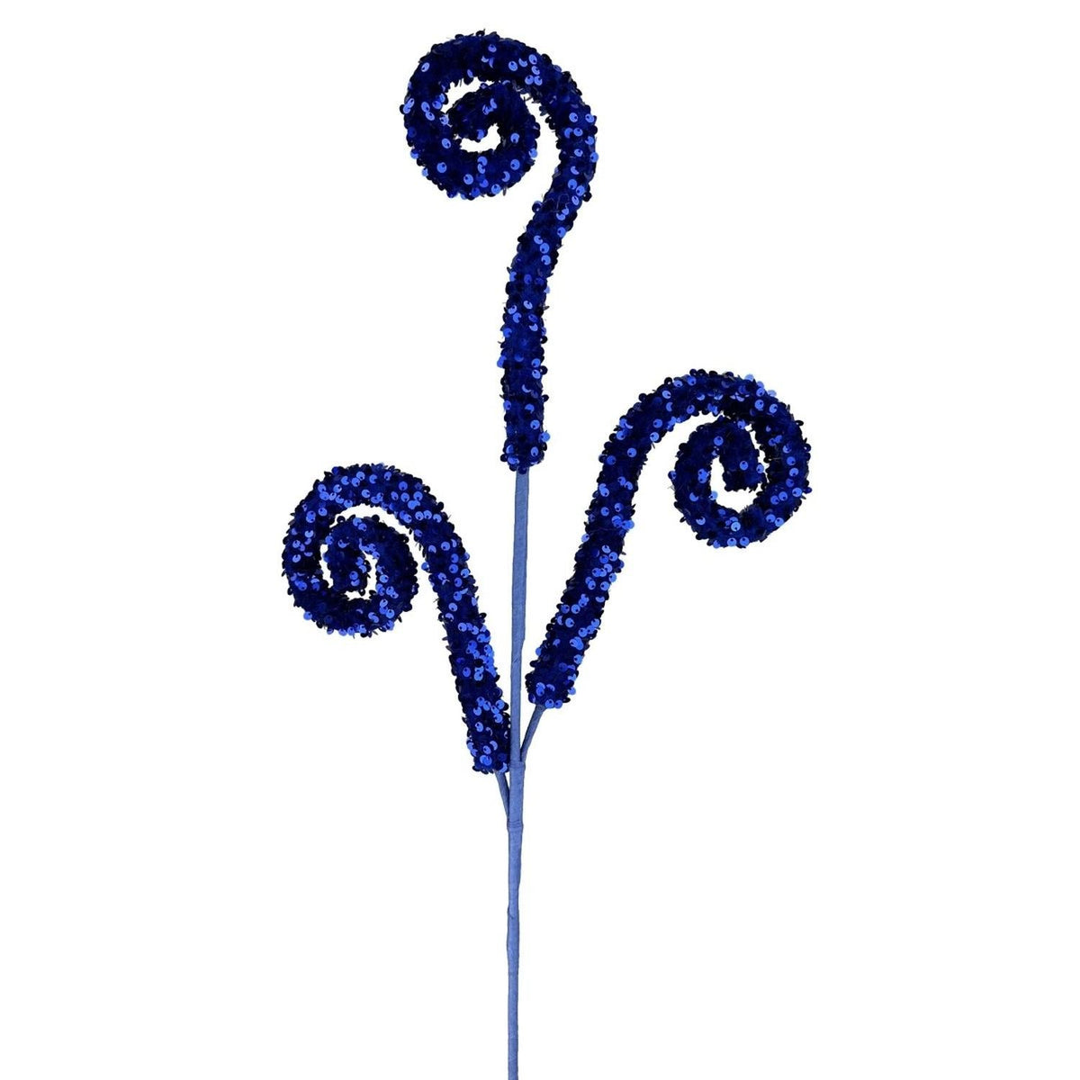 28" Sequin Curly Spray: Midnight Blue