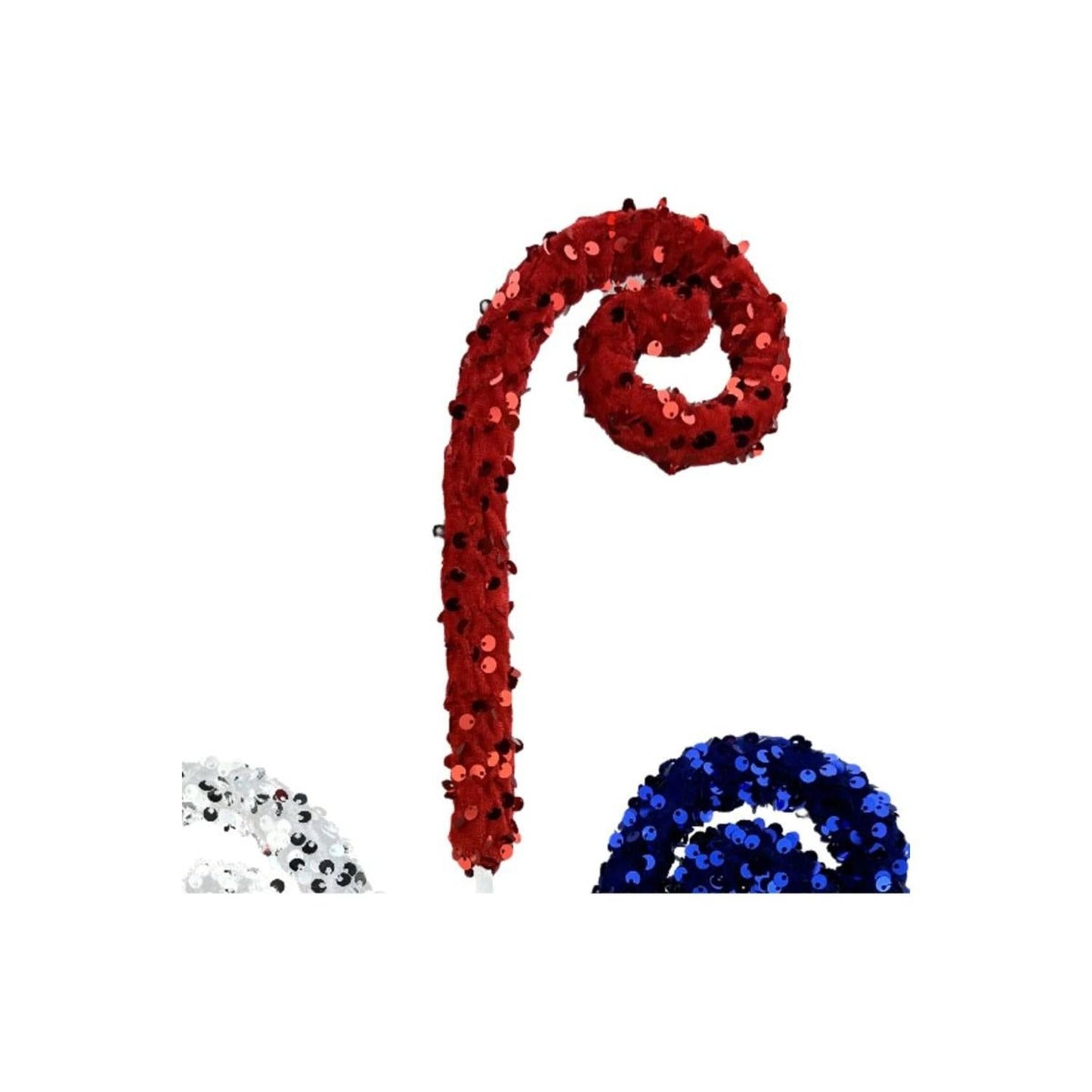 28" Sequin Spiral Curly Spray: Patriotic