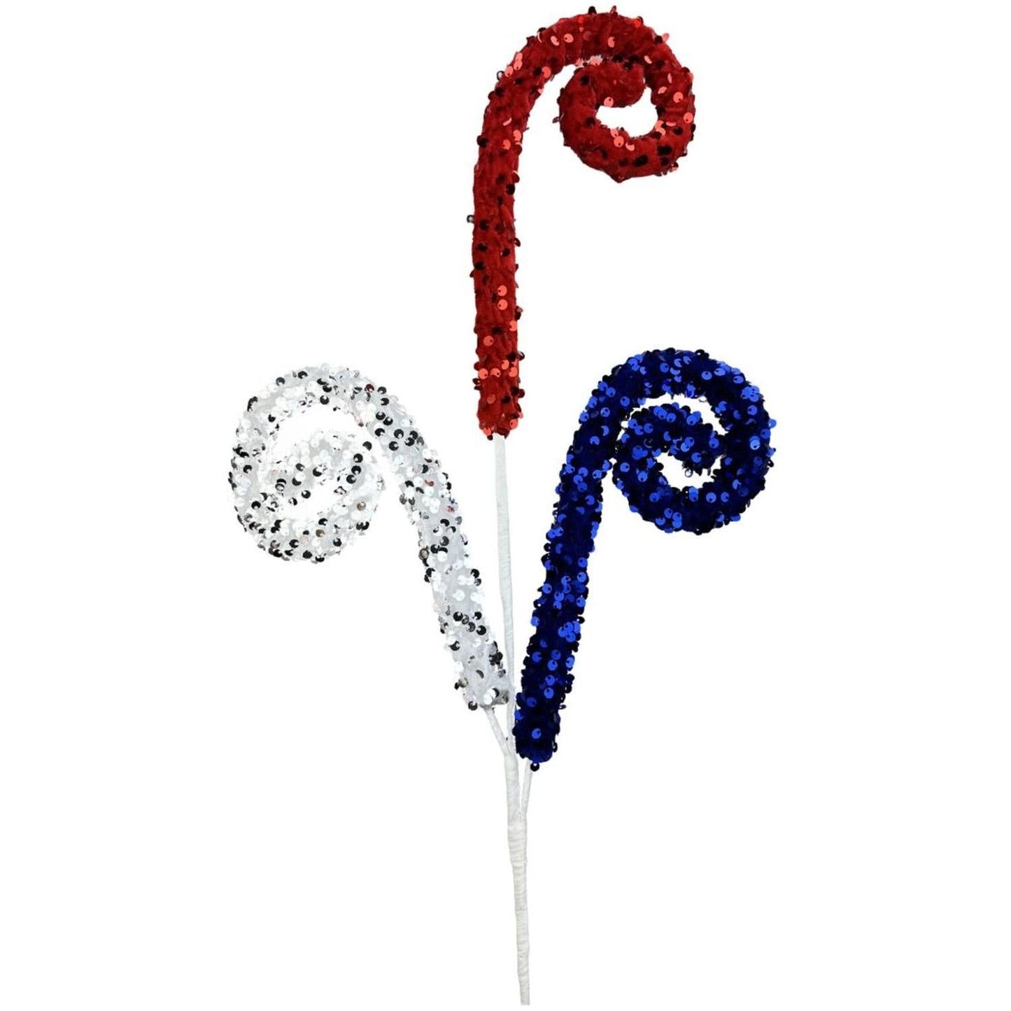 28" Sequin Spiral Curly Spray: Patriotic