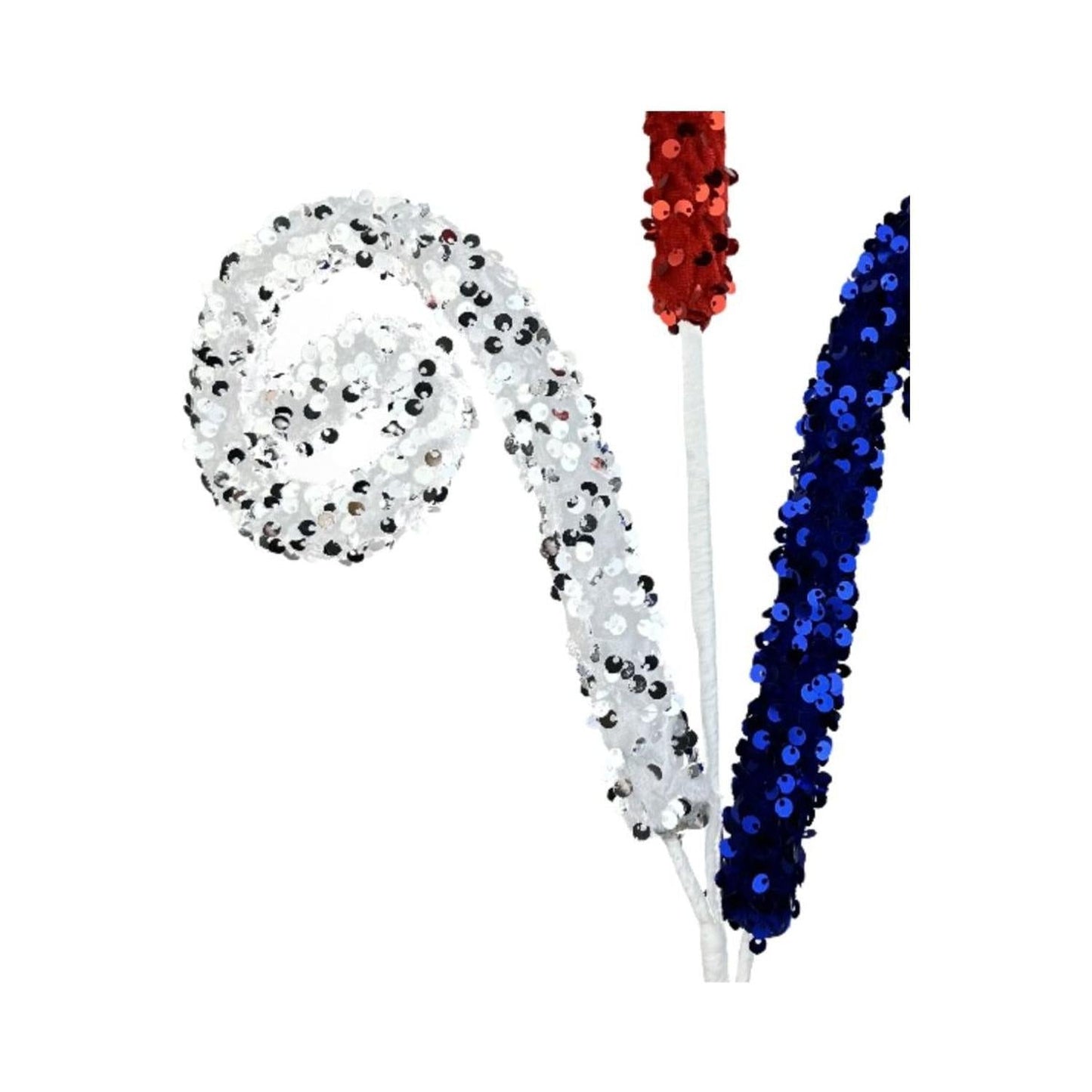 28" Sequin Spiral Curly Spray: Patriotic