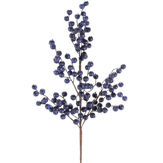 29” Crabapple Christmas Spray: Navy Blue