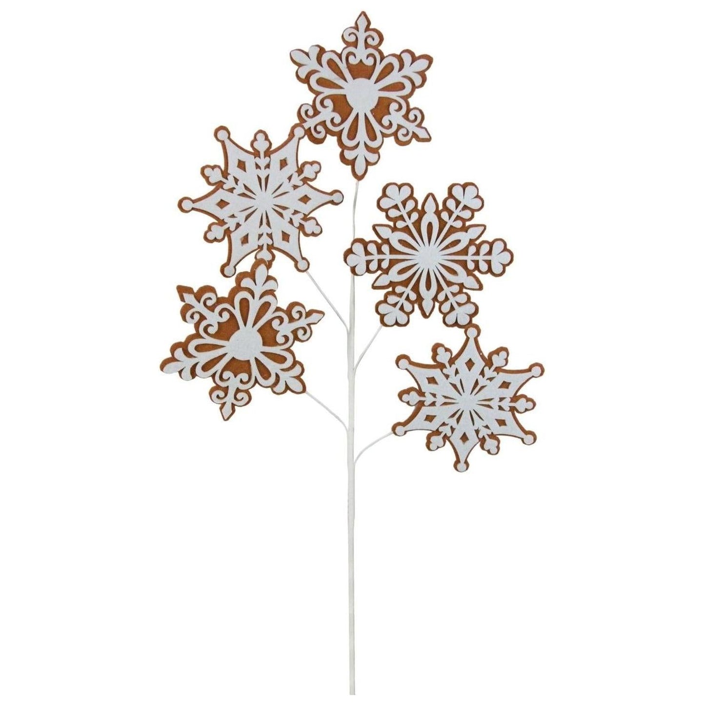 29" Felt Gingerbread Snowflake Spray