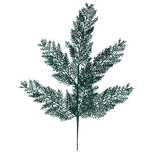 29" Glitter Fern Spray: Hunter Green