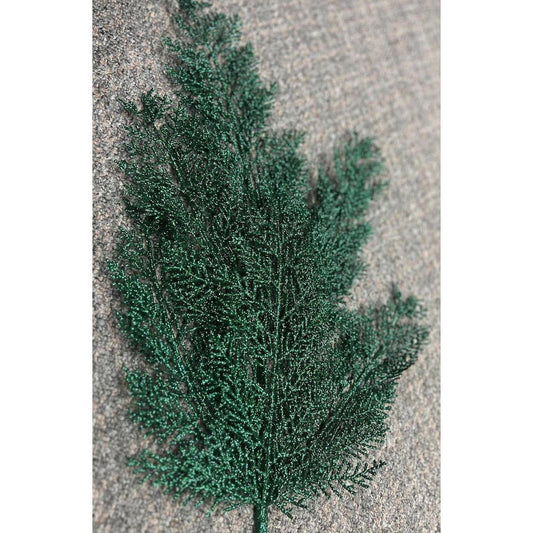 29" Glitter Fern Spray: Hunter Green