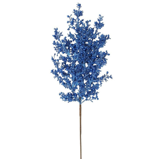 29" Glitter Mix Berry Cedar Spray: Blue