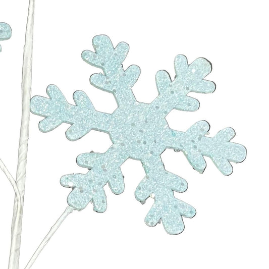 29" Ice Blue Glitter Snowflake Spray