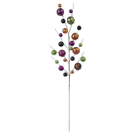 29" Whimsical Glittered Ball Spray: Halloween