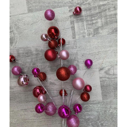 30" Pink and Red Ball Spray