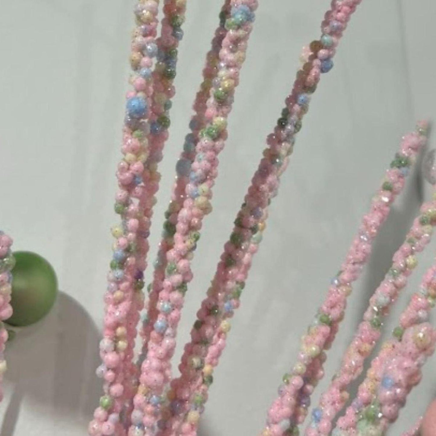 30" Pink Miniature Bead Grass Spray