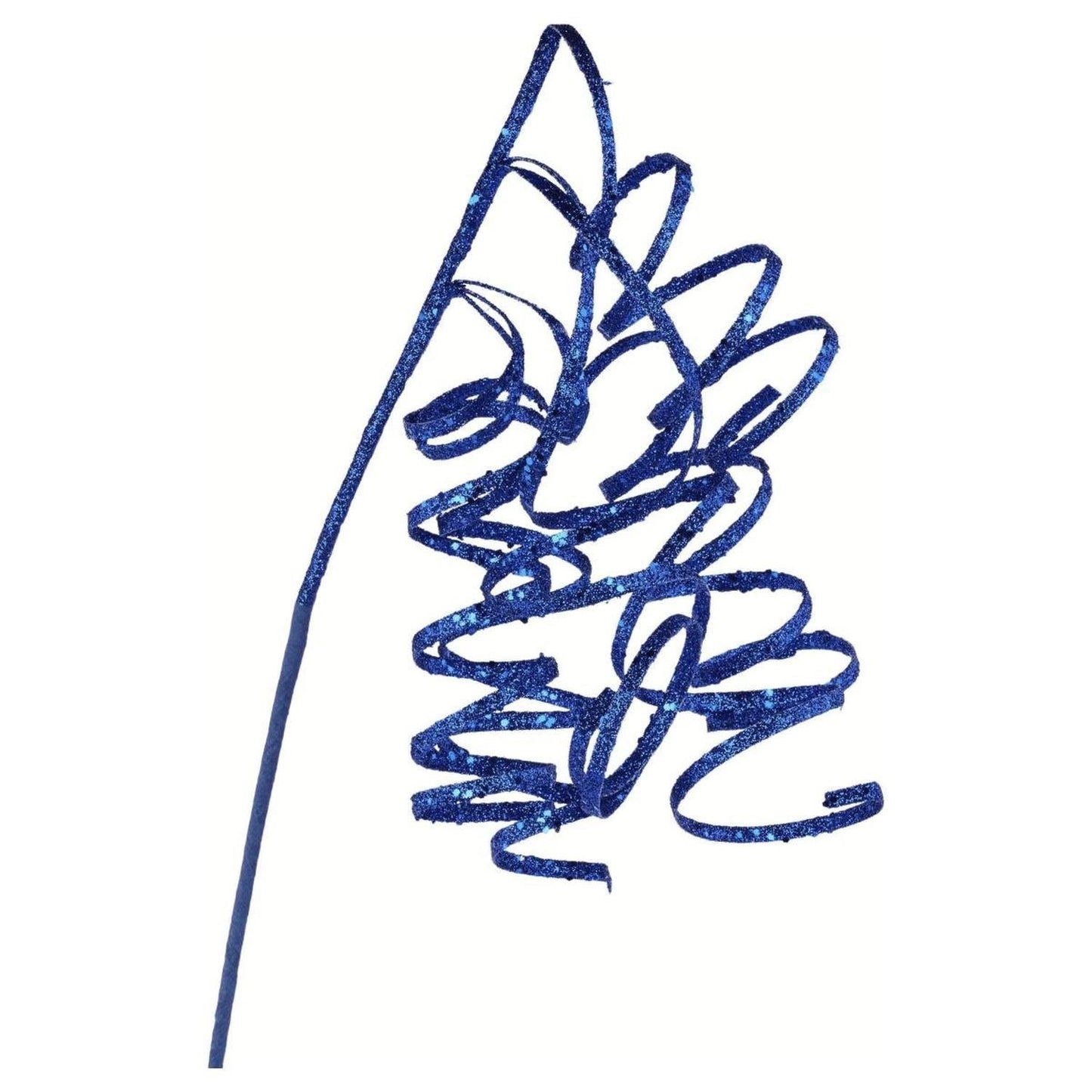 31" Curly Glitter Ribbon Spray: Royal Blue