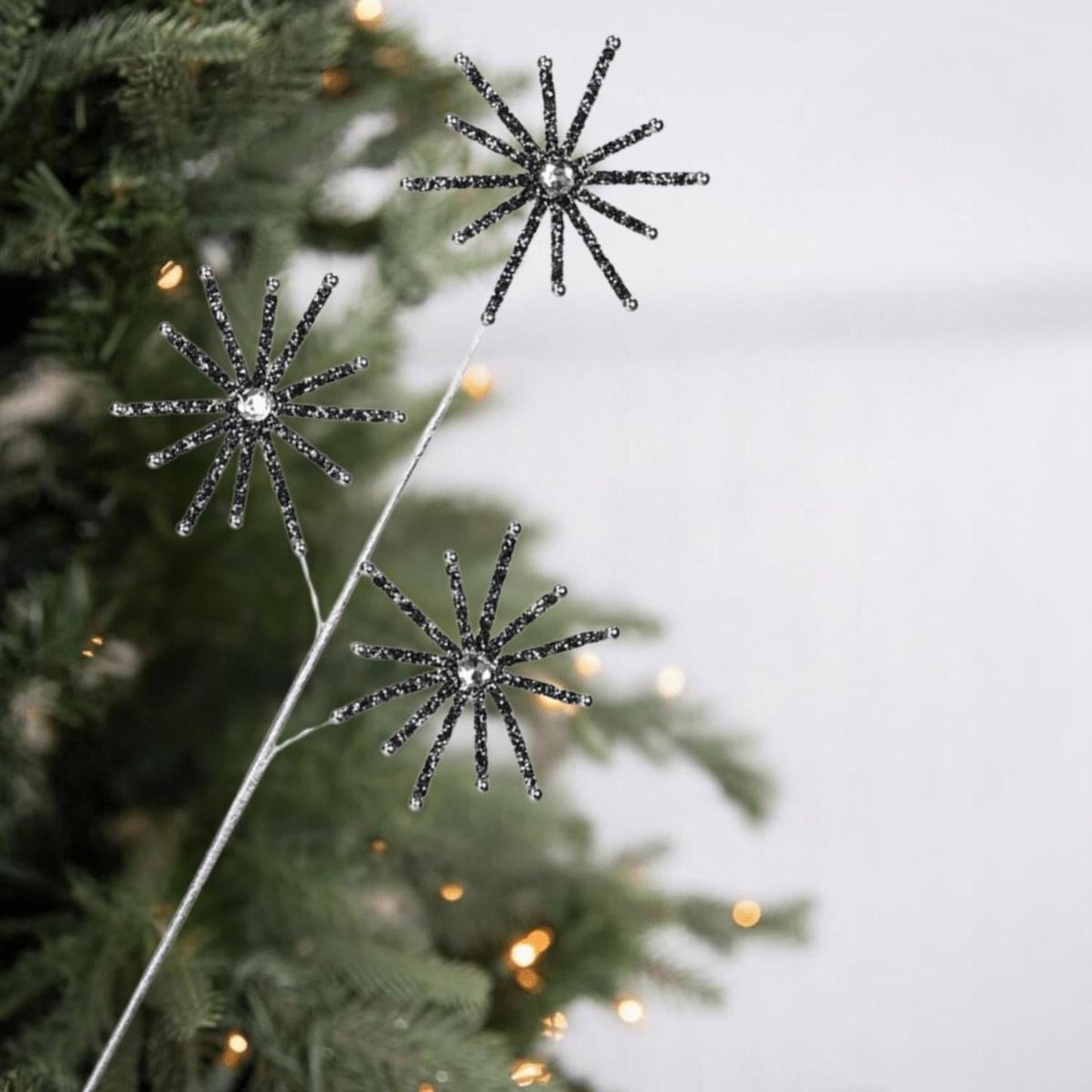 31" Diamond Bead Snowflake Spray