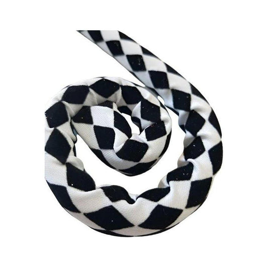 31" Harlequin Tubing Coil Spray: Black & White
