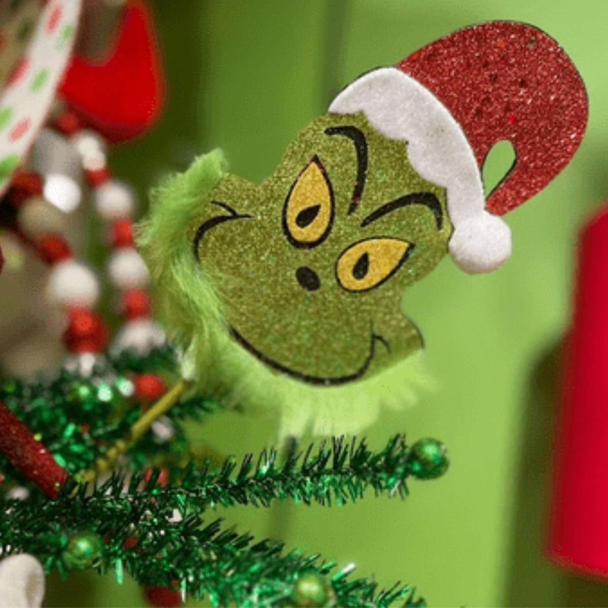 33" Glitter Green Elf Spray
