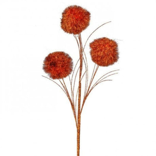 35" Glitter Pom Pom Spray: Orange