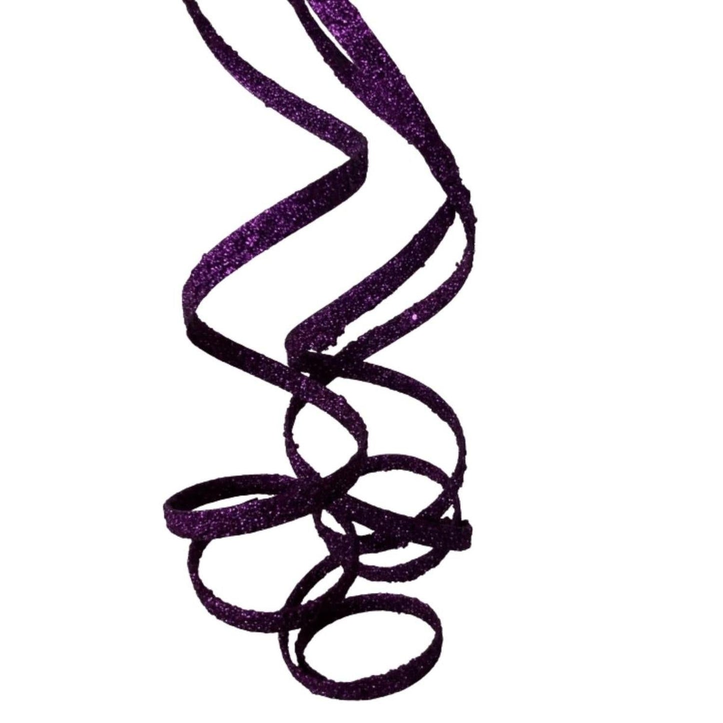 39" Glitter Loop Ribbon Spray: Purple