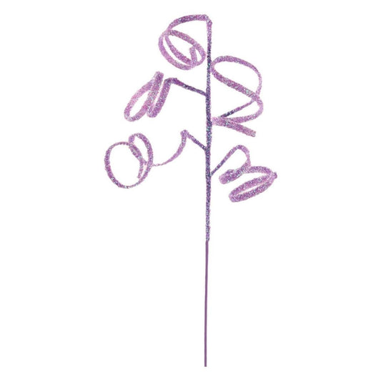 39" Iridescent Curly Hanging Spray: Lavender