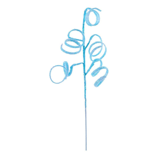 39" Iridescent Curly Hanging Spray: Soft Blue
