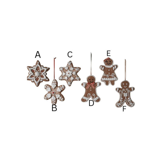 4" Clay Dough Holiday Gingerbread Ornaments