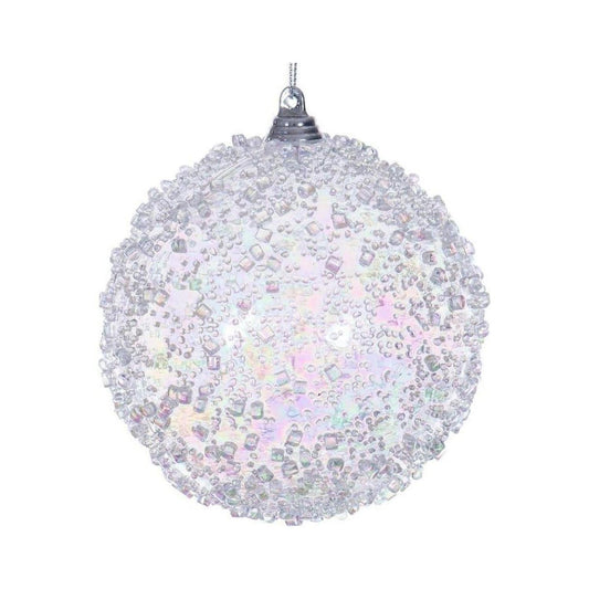 4" Clear Iridescent Bead Ball
