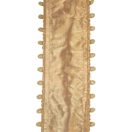 4" Jewel Embroidery Opulence Ribbon: Gold (5 Yards)