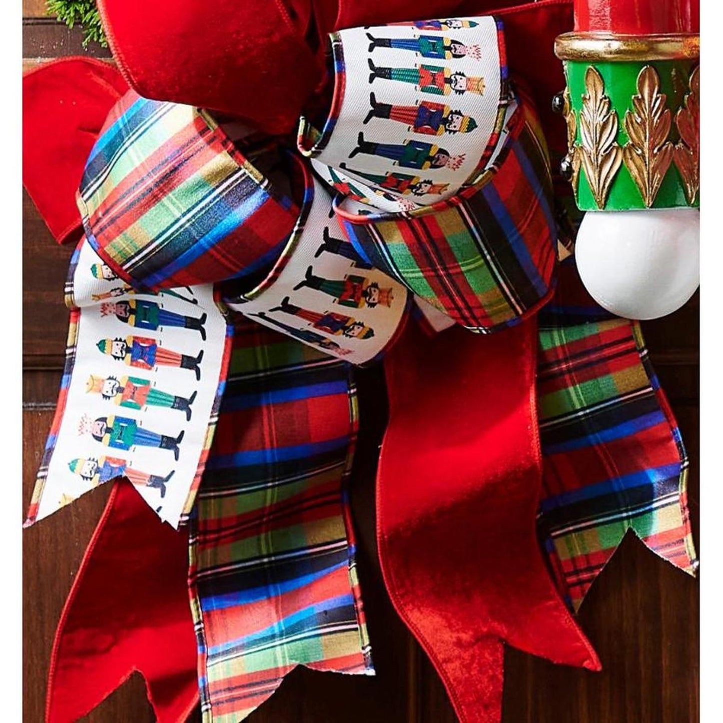 4" Nutcracker Plaid Ribbon (10 Yards)