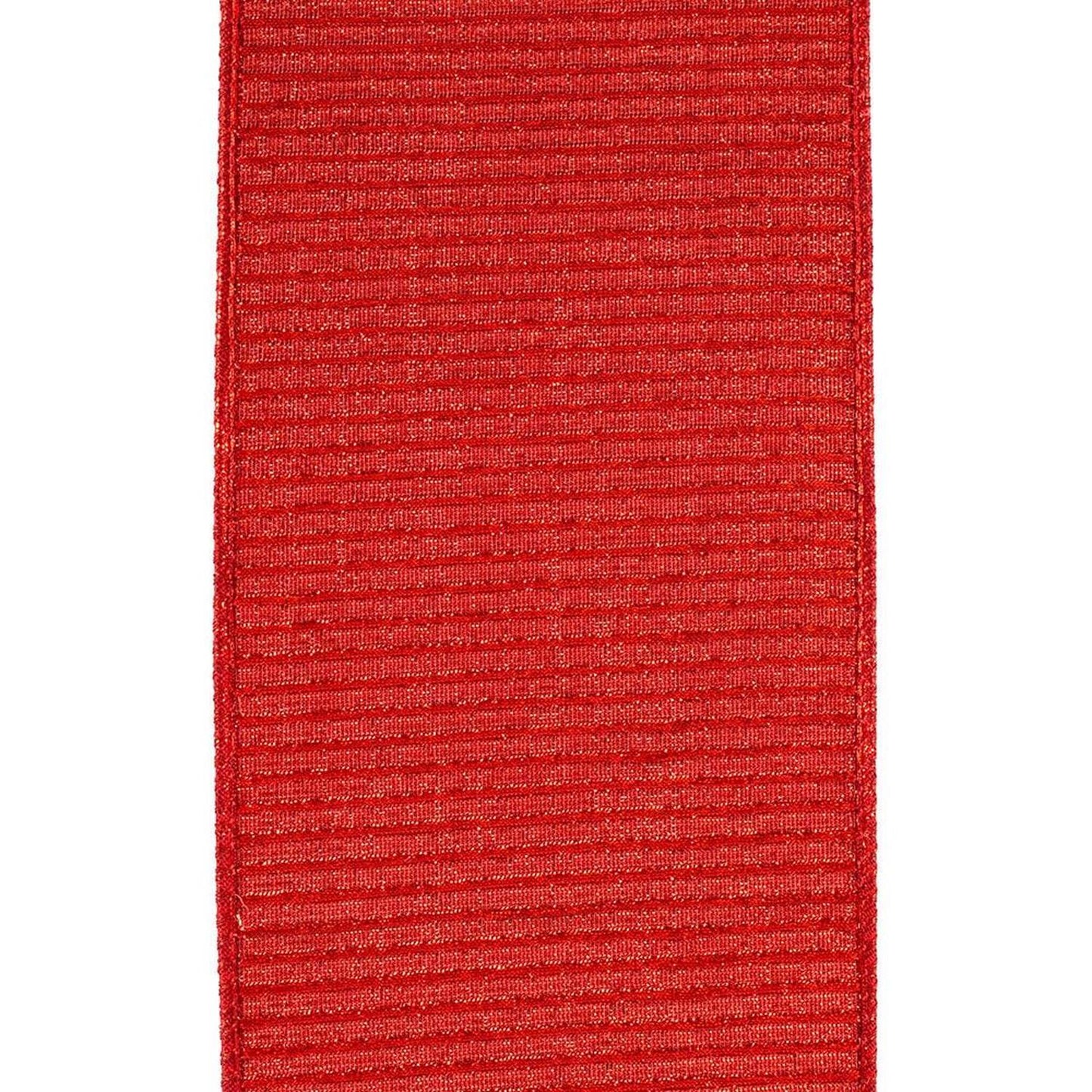4" Pleated Metallic Lux Ribbon: Red (10 Yards)