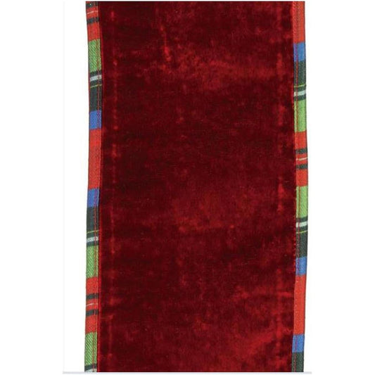 4" Sheldon Plaid Ribbon: Red (5 Yards)