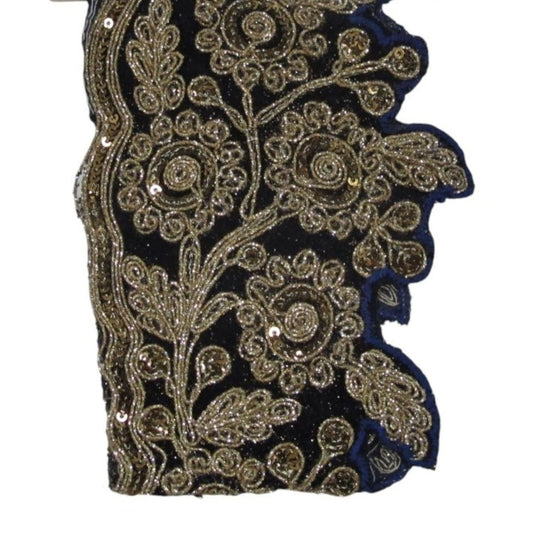 4" Velvet Medallion Ribbon: Navy Blue (10 Yards)