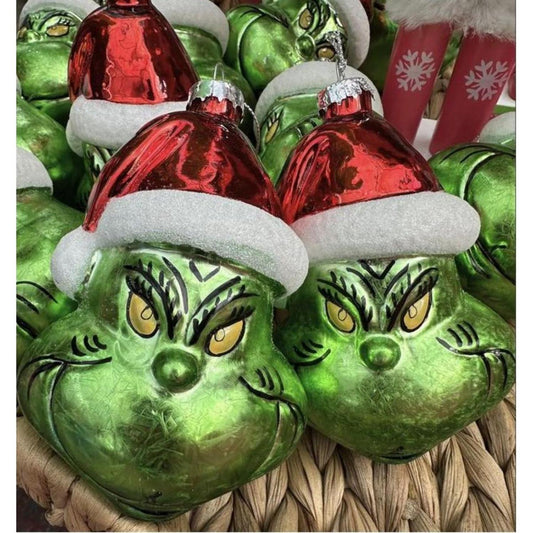4.5" Glass Green Monster Ornament