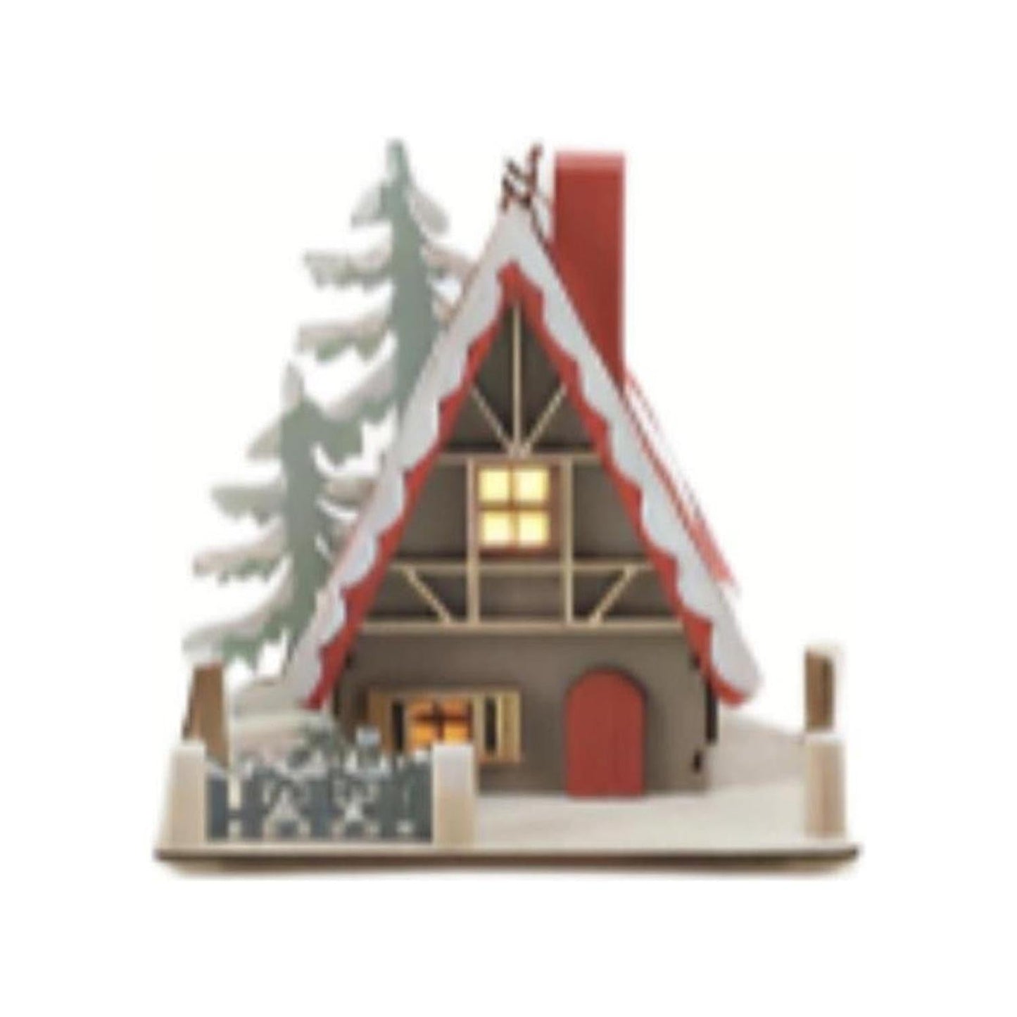 4.5" Ski Lodge Lighted Display
