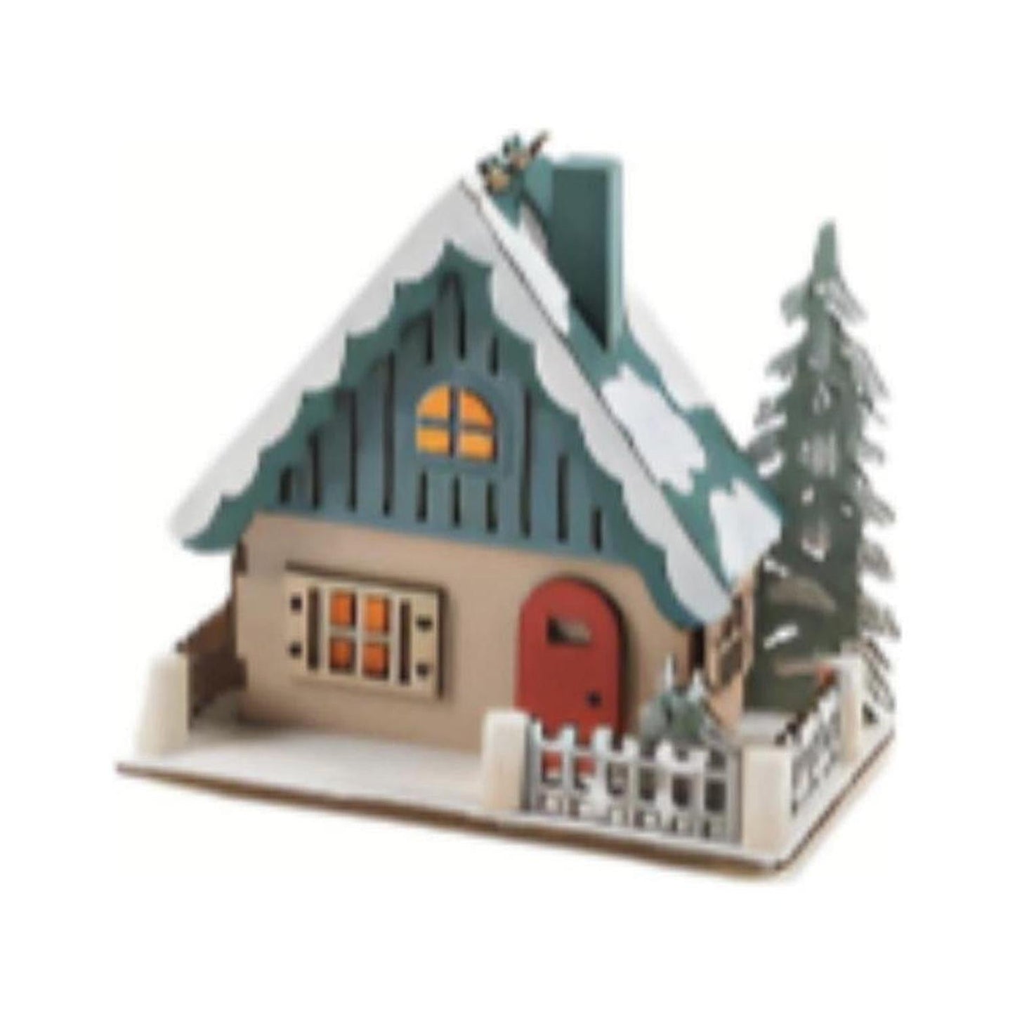 4.5" Ski Lodge Lighted Display