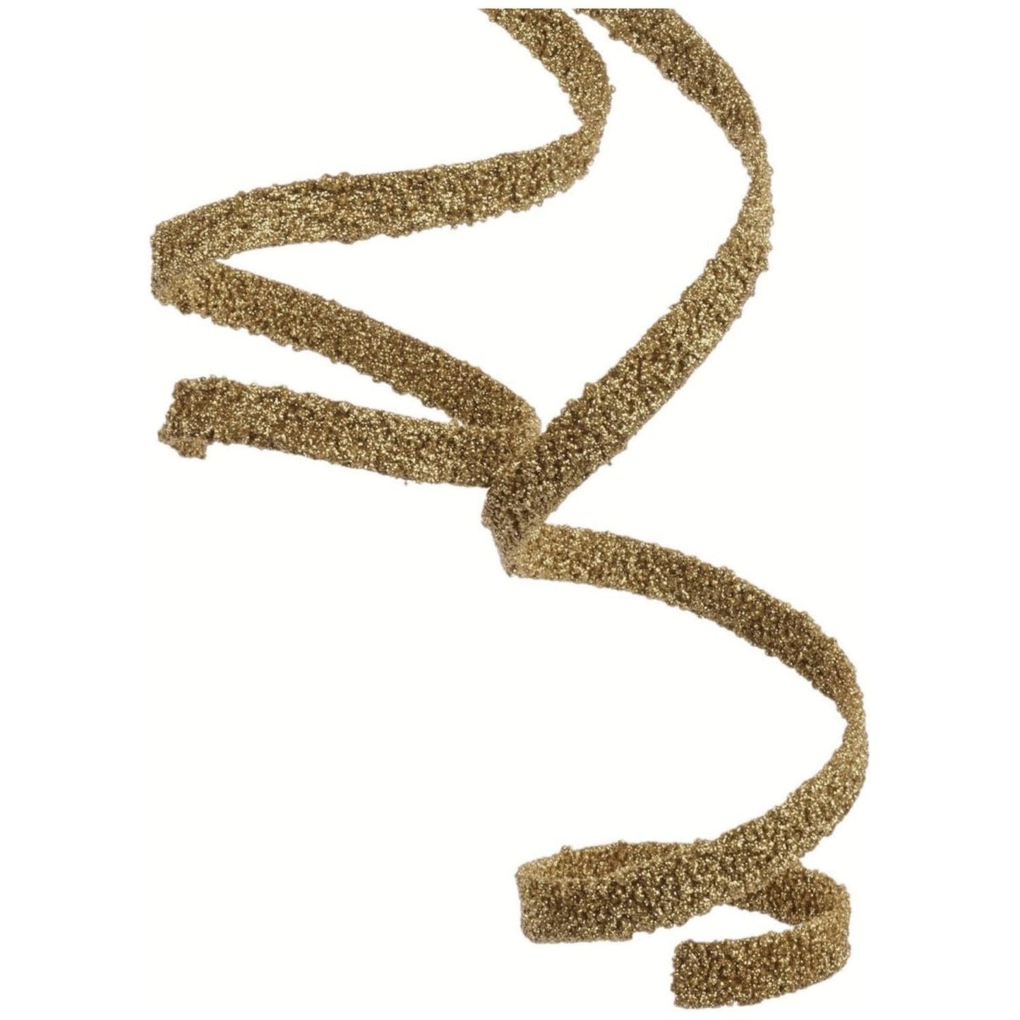 46" Glitter Bead Curly Spray: Gold