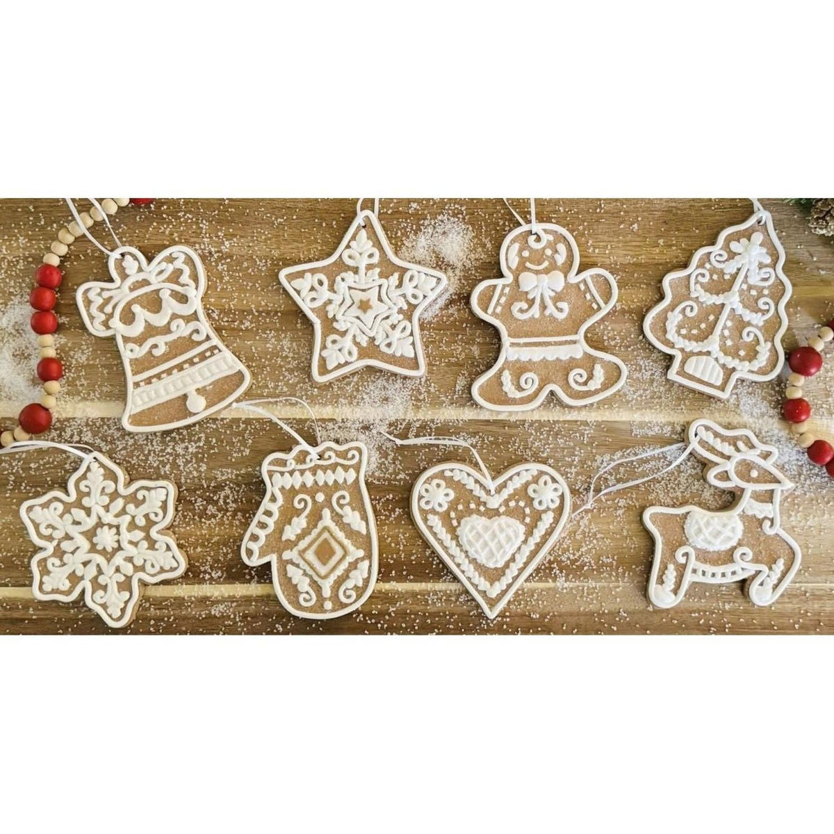 4.75" Box of Gingerbread Cookie Christmas Ornaments