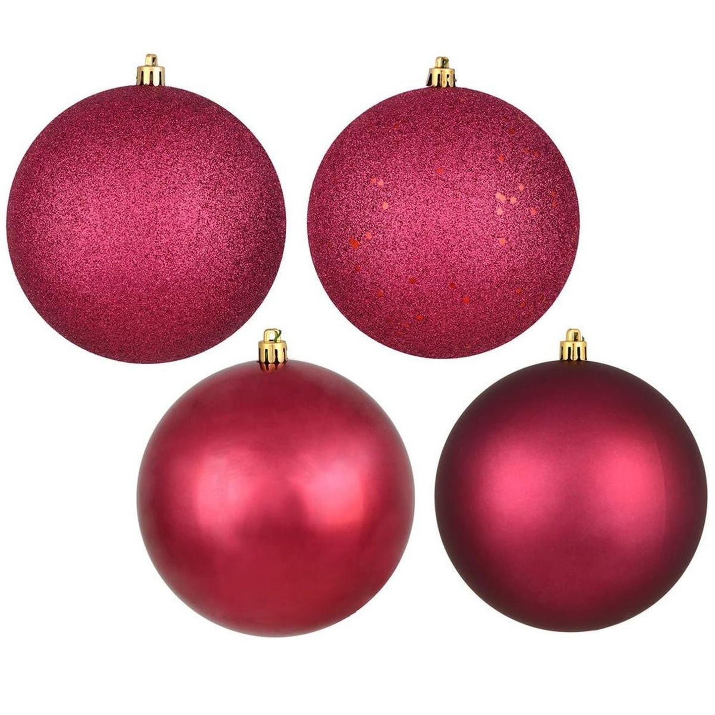 4.75in Berry Red Christmas Ornament Assortment (Set of 4)