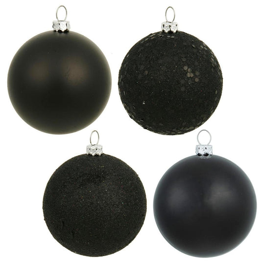 4.75in Black Christmas Ornament Assortment (Set of 4)