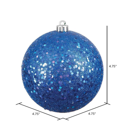 4.75in Blue Finish Christmas Ornament Assortment (Set of 4)