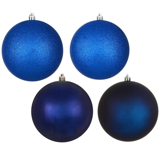 4.75in Midnight Blue Finish Christmas Ornament Assortment (Set of 4)