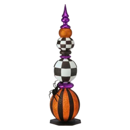 48" Glitter Halloween Ball Topiary