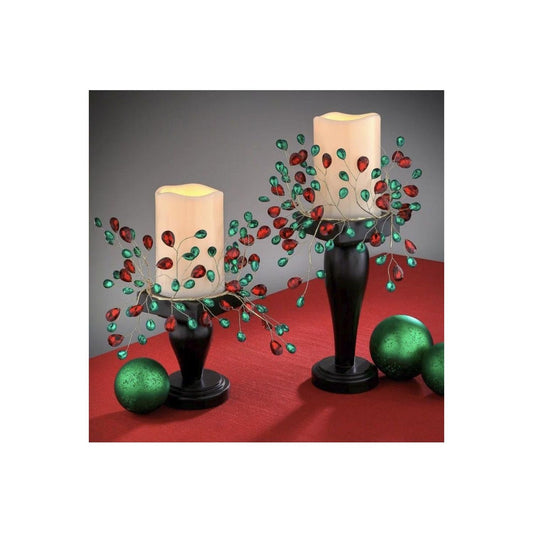 48" Metal Jewel Garland: Red/Green