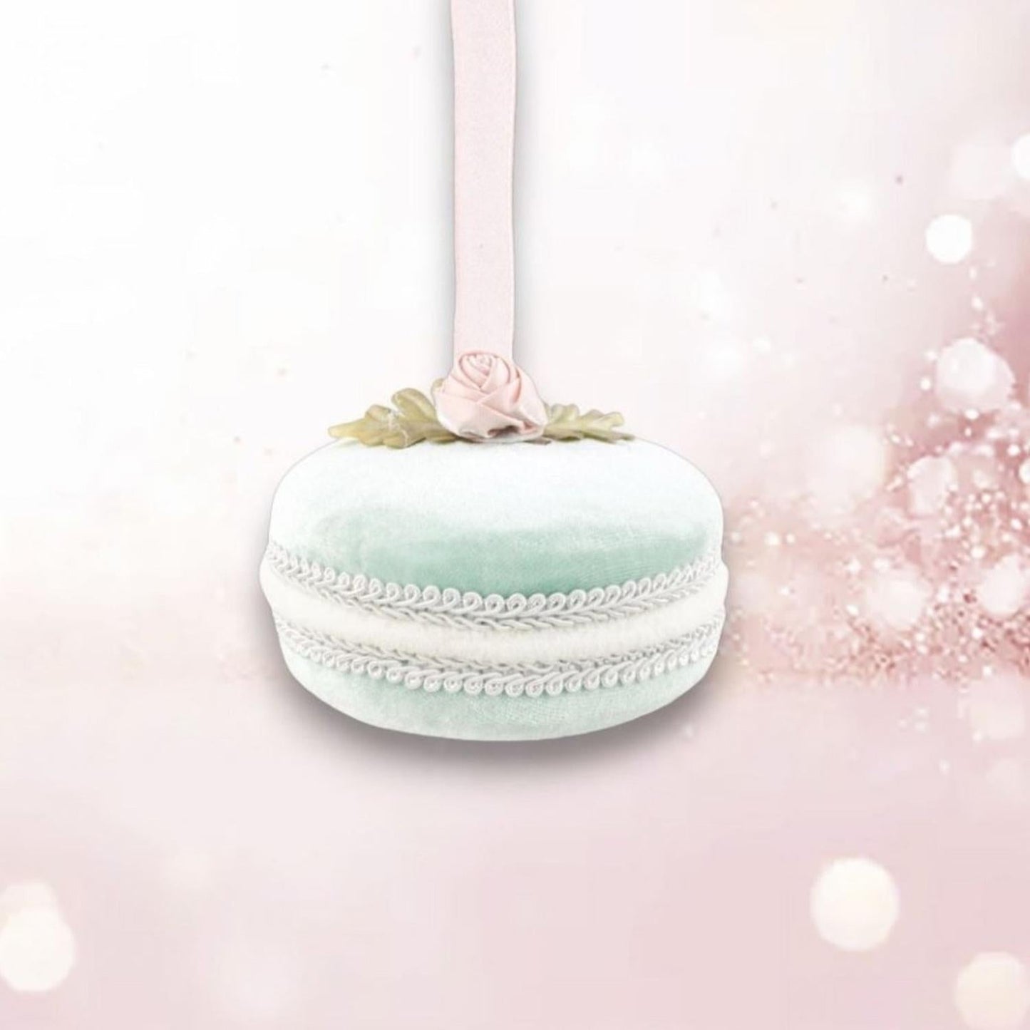 4in Blue Macaron Ornament