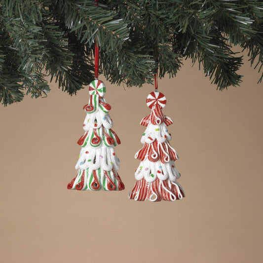 5" Clay Dough Holiday Candy Tree Ornament (Set of 2)