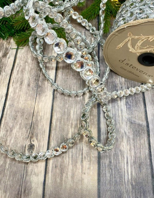 .5" Crown Jewel Garland Ribbon: Crystal (10 Yards)