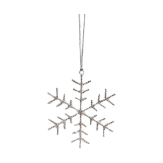 5" Petite Jewel Snowflake Ornament: Silver