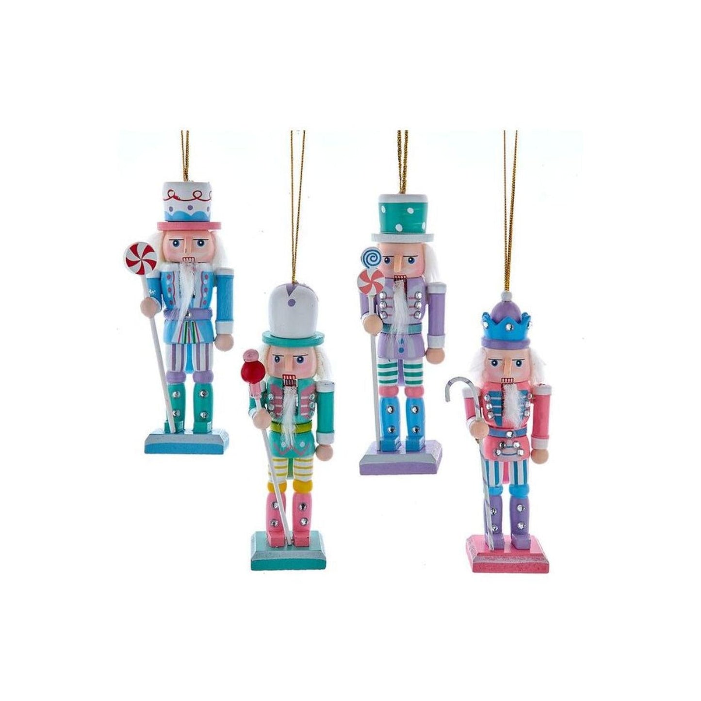 5" Wooden Pastel Nutcracker Ornaments