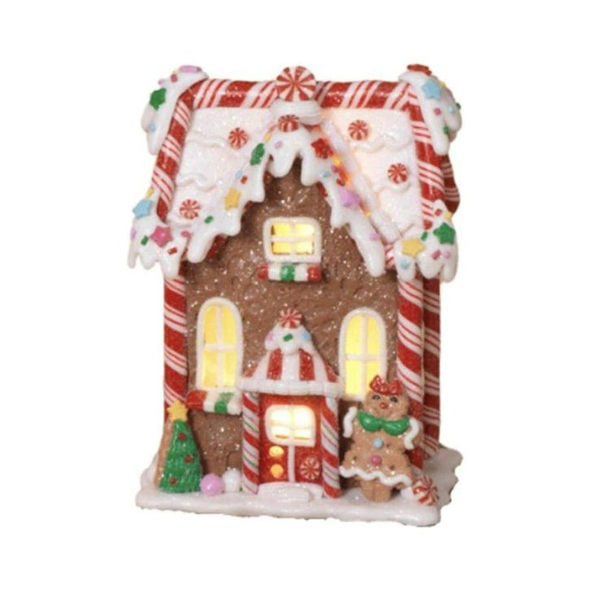 5.5" Battery Operated Claydough Gingerbread House