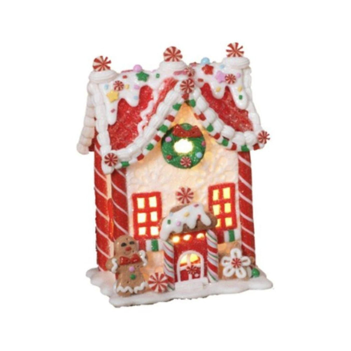 5.5" Battery Operated Claydough Gingerbread House