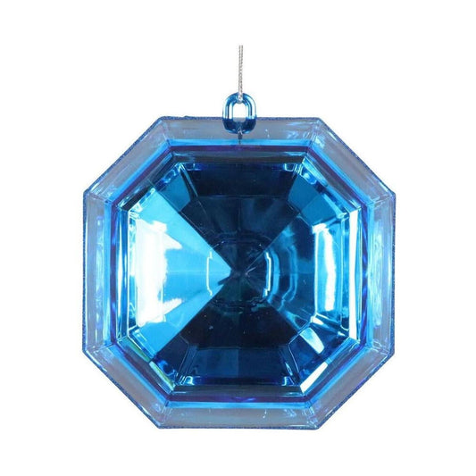 6" Acrylic Square Jewel Ornament: Blue (Set of 2)