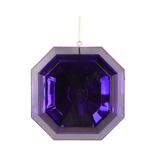 6" Acrylic Square Jewel Ornament: Purple (Set of 2)